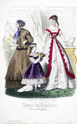 Young women viewing stereophotographs, from Journal des Demoiselles, December 1866